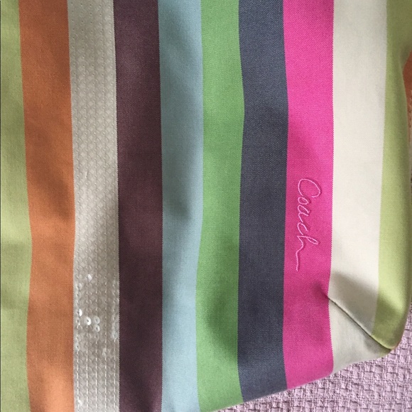 Coach poppy summer stripe bag - Picture 3 of 8